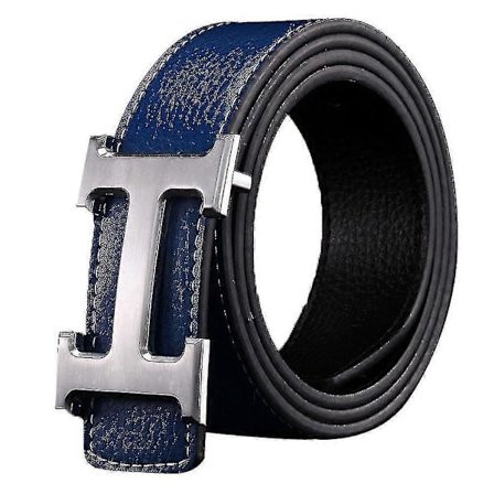 Ny Stil Business Casual Ekte Pu Lær H Enkelt Spenne Litchi Korn Belte For Menn