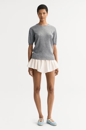 Soft Goat - Short sleeve crewneck - Women cashmere sweater - L - Grey