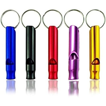 Sett med 5 små utendørsfløyter for fotturer og camping