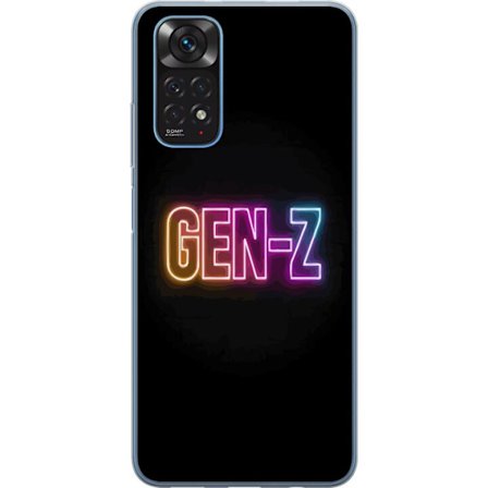 Yhteensopiva Puhelinkuori Xiaomi Xiaomi Redmi Note 11S Neontext Gen Z värikkäässä valossa tummaa taustaa vasten modernissa digitaalisessa tyyliiss