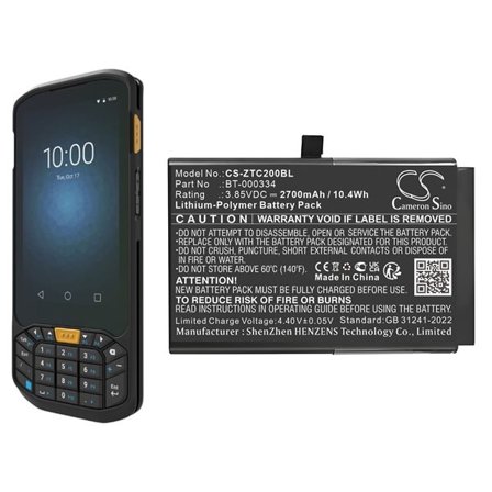 Batteri til stregkodescanner til Zebra TC20, TC25, TC200J