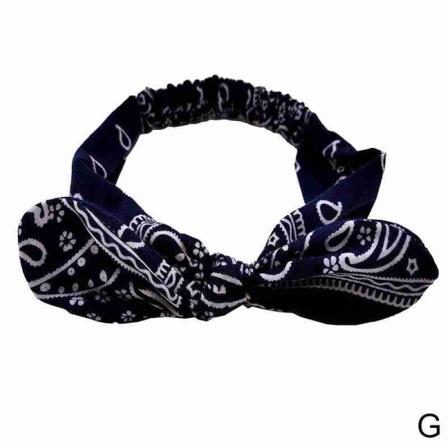 Mjukt Print Pannband Vintage Cross Knot Elastiska Hårband Bandan