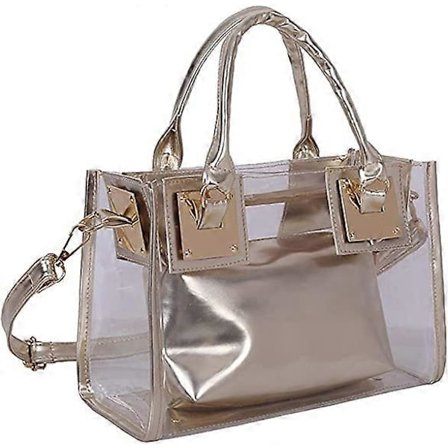 2 st Genomskinlig Jelly Tote Strand Crossbody Dam Genomskinlig Crossbody Axelväska Tote Väska