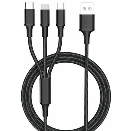 1.2M Multi USB-kabel, 3 i 1 Universal Laddningskabel Nylon Flera Laddningskablar Micro USB Typ C för Android Galaxy S10 S9 S8 A5 J5, Huawei P30