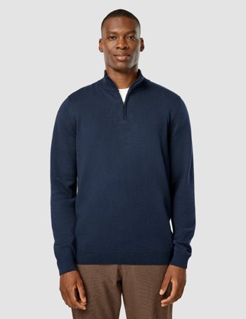 Shaping New Tomorrow - Everyday Knit Half Zip - Navy - Herre - Størrelse XL