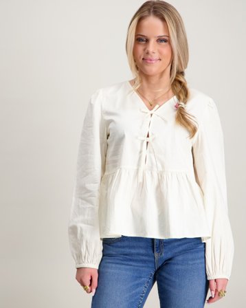 Gina Tricot Young Y puff sleeve blouse Beige Tops/Blusen Mädchen - Kids Brand Store