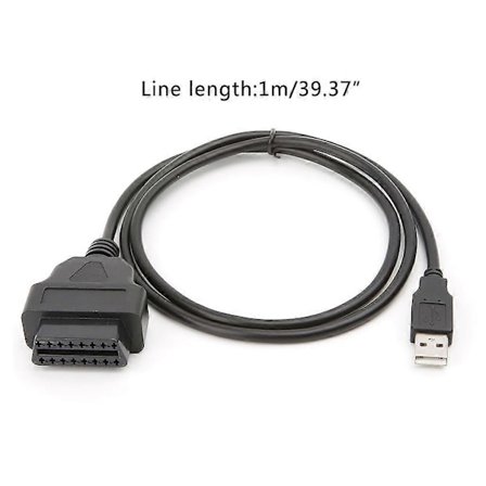 16-stifts OBD2 till USB-port Laddaradapter Kabelkontakt Diagnostikverktyg