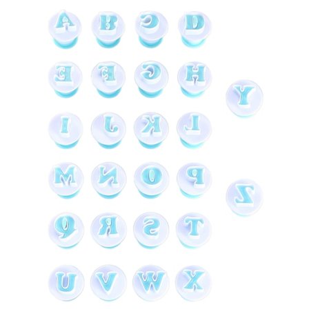 26 kpl isoja kirjaimia Fondant-kakku Keksi Muotti: Elintarviketurvallinen muovikirjain kakku-, keksi- ja kuppikakkukoristeluun – Helppo käyttää, 