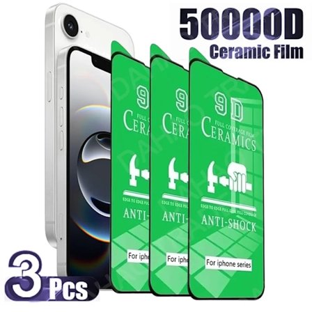Nytt 3-pack Skärmskydd för iPhone 16 15 14 13 12 11 Pro Max Skyddande Keramisk Film På iPhone 16 15 14 Plus 13 12 Mini Inte Glas