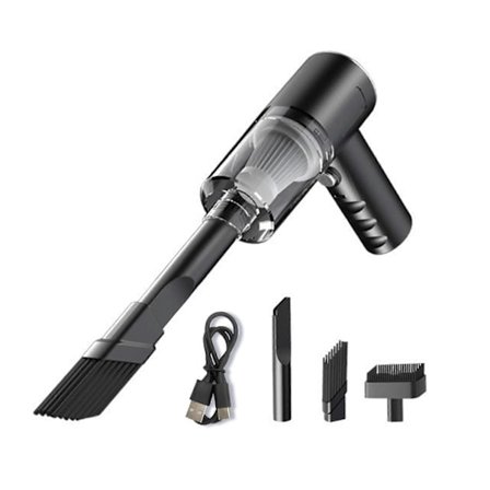 Ledningsfri Bil Støvsuger Kraftig Sugeevne Lavt Støjniveau Kompakt Bærbar Genopladelig Håndholdt Støvsuger med 2 Mundstykker