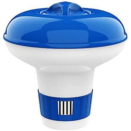 5-tommers flytende klor dispenser, passer 1" klortabletter, justerbar frigjøringstablett flyter for innendørs og utendørs svømmebasseng spa, blå og 