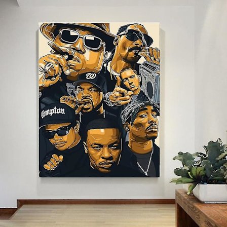 Lærred Maleri Vægkunst Hip Hop Sanger Rapper Portræt Prints Billeder Stue Hjem Indretning Plakater Ingen Billedramme (FMY)