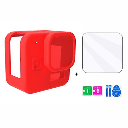 For Gopro Hero 11 Black Mini Silikonbeskyttende deksel Actionkamera Anti-kollisjonsdeksel med herdet glasslinsefilm