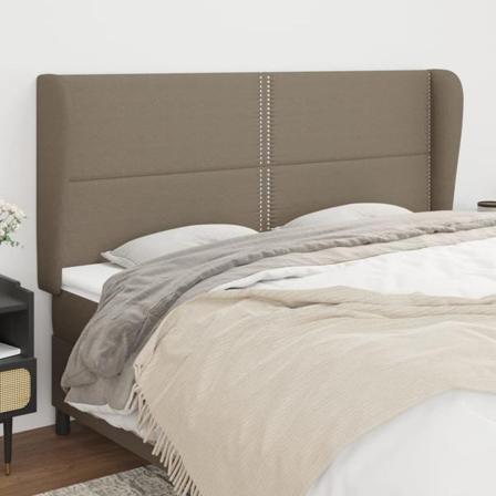 Vidaxl Huvudgavel Med Kanter Taupe 163x23x118/128 Cm Tyg Taupe