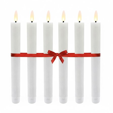 LED flammeløse keglelys, ægte voks, sæt med 6