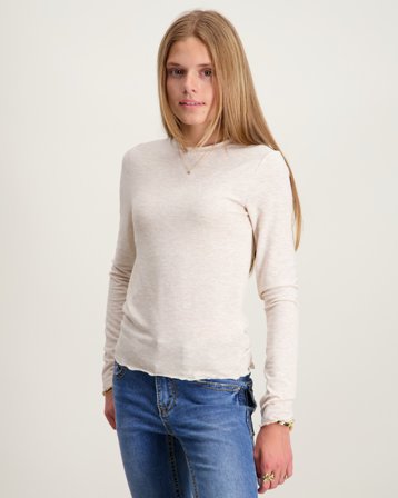 Kids ONLY KOGAMOUR L/S TOP Beige Tops/Blusen Mädchen - Kids Brand Store