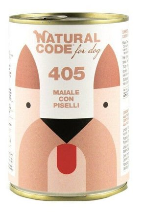 Natural Code 405 Cibo Umido Con Maiale/Piselli Per Cani Adulti