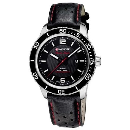 Klocka - WENGER - 01.0851.120 - Kvarts - Analog - Svart läder