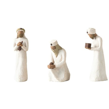 3 kpl Willow Tree -jouluseimenhahmoja, käsinmaalattu koriste, joululahja, joulukoriste