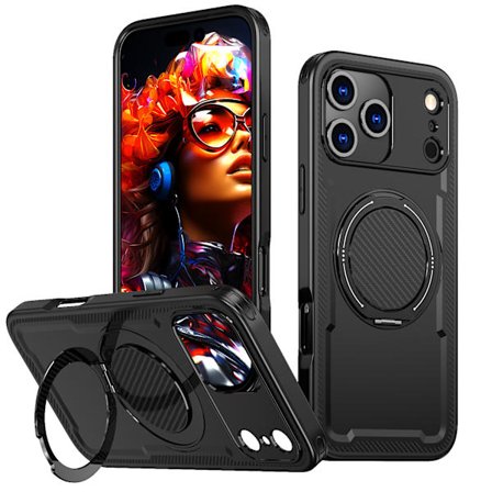 Dolt Roterande och Vikbart Fäste Telefonfodral för iP 17-serien, Stöttåligt Skyddsfodral med Magnetisk Funktion