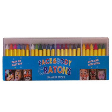 24 farver Sikkerheds Ansigt- og kropsmakeup Farveblyanter Vaskbare pigmentfarver til sceneoptræden Cosplay festartikler til børn