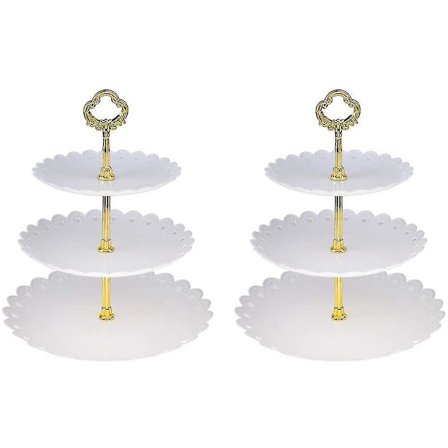 3-etasjes kakefat kakefat (hvit)