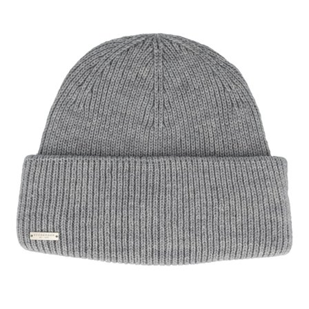 Seeberger - Grå knit Beanie - Knit Beanie With Turn-up Smoke Gray Cuff @ Hatstore