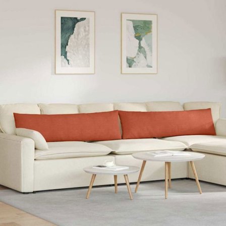 Coussin Vidaxl Soffkuddar 2 st Röd orange 145 x 40 cm