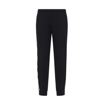 Emporio Armani Jogger Broek with bicolor gang logoa jacquard , Blauw , Heren , Maat: 2XL