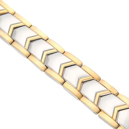 4 i 1 Män Titan Stål Germanium Magnetiskt Armband Justerbart Magnet Hälsa Armband Guld