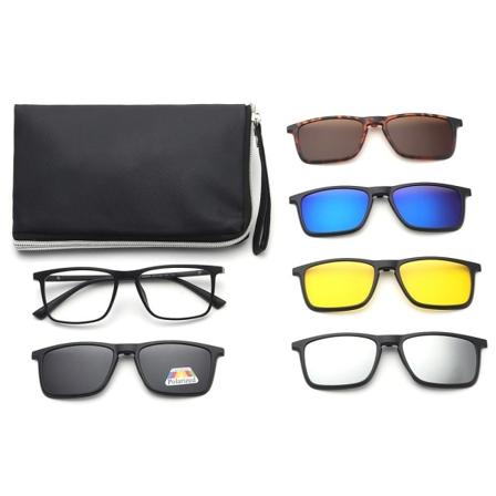 Polarisoitu magneettinen klipsi aurinkolasiin set pussilla 2249A