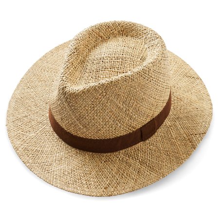 Naturlig Strå Panama Hat med Brunt Bånd til mænd - Panama-hat (Stråhat)