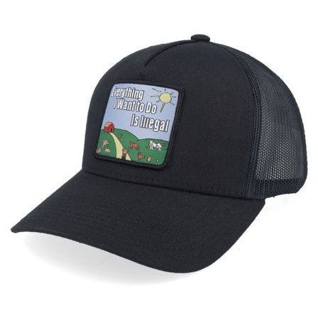 BOOM - Svart trucker Keps - Just A Jocke Quote Patch Black A-frame Trucker @ Hatstore