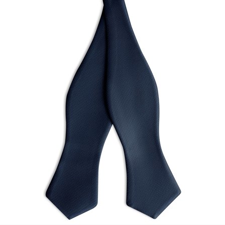 Navy Blue Self-Tie Grosgrain Diamond Tip Bow Tie for Men - Self-tie bow ties