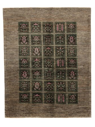 Shabargan Matta 155X195 Brun/Svart Ull, Afghanistan