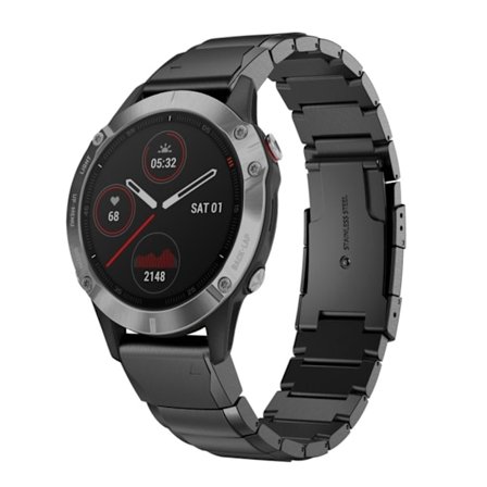 Garmin Fenix 5X Plus Klockarmband i rostfritt stål - Svart