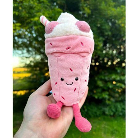 Jellycat BUBBECA MILKSHAKE Myk Plysjleke NWT NYC Eksklusiv Pin LOVEY Pakke