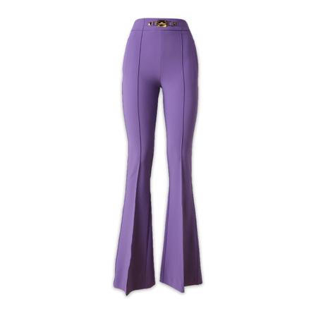 Elisabetta Franchi, Wide Trousers Paars, Dames, Maat:M