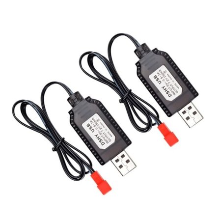 2 kpl 7,2 V USB-latauskaapelisarja JST/SM2.0 2P -liittimillä NiMH-akuille