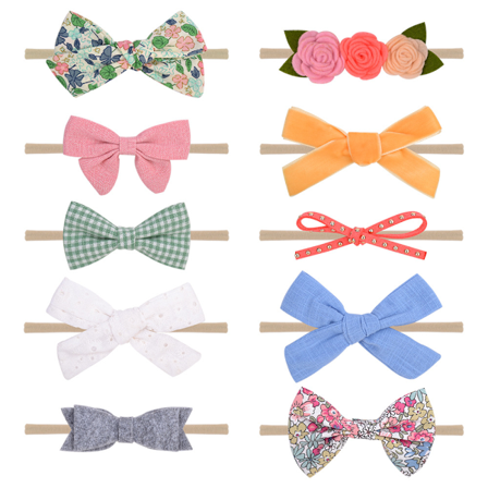 10-pack Q Baby Hårband, One Size Baby Flick Hårband Hårrosett Hårband Hårbandstillbehör Baby Flicka Barn Turban