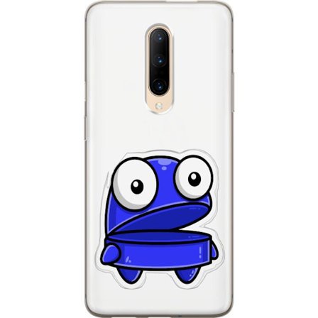 Kompatibel Mobilcover til OnePlus OnePlus 7 Pro Blå tegneseriefigur med åbent udtryk og store øjne i sjov illustration