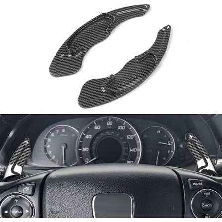 Hiilikuitukuvioiset ohjauspyörän jatkopalat, suojuslista, yhteensopiva Volkswagen Golf 7:n ohjauspyörän vaihteenvaihtimien kanssa