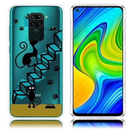 Deco Xiaomi Redmi Note 9 kuoret - Kissan jalanjälki Black