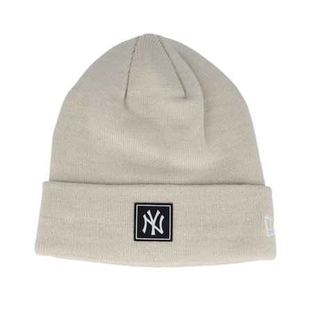 New Era - MLB Beige cuff Beanie - New York Yankees Team Patch Stone Cuff @ Hatstore