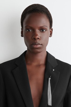 COS Women's Tasselled Brooch in Silver-coloured