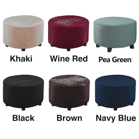 REA!! Fotpallsskydd Rund Ottoman Överdrag Avtagbart Enfärgat Vardagsrum