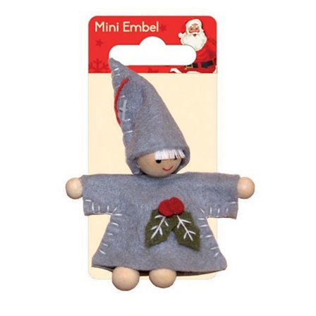 Julefigurine - GLOBAL GIFT - Nisse - Grå - Uld - Indendørs