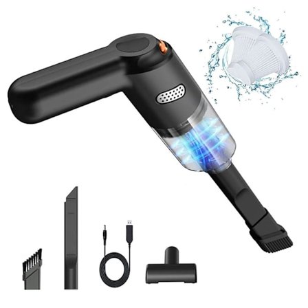 Håndholdt trådløs bilstøvsuger 10000Pa stærk sugeevne til våd og tør brug sort