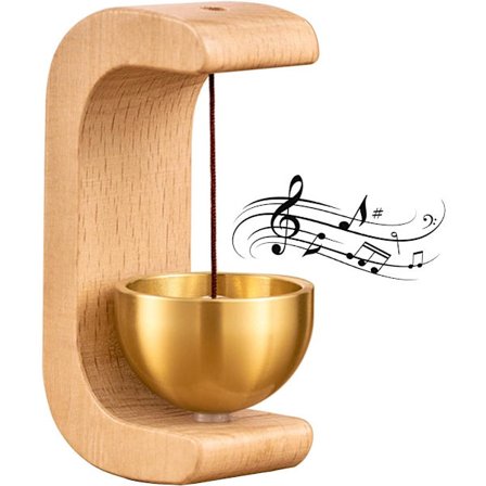 Vindspel - Magnetiskt vindspel - Dörrklocka i trä - Butiksklocka i trä - För öppning av dörrar (Ljusbrun)