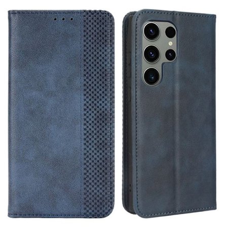 Bofink Vintage läder Samsung Galaxy S23 Ultra fodral - Blå